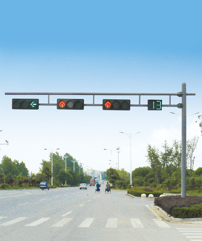 Lampu sinyal kolom single wishbone ganda Kutub lampu sinyal